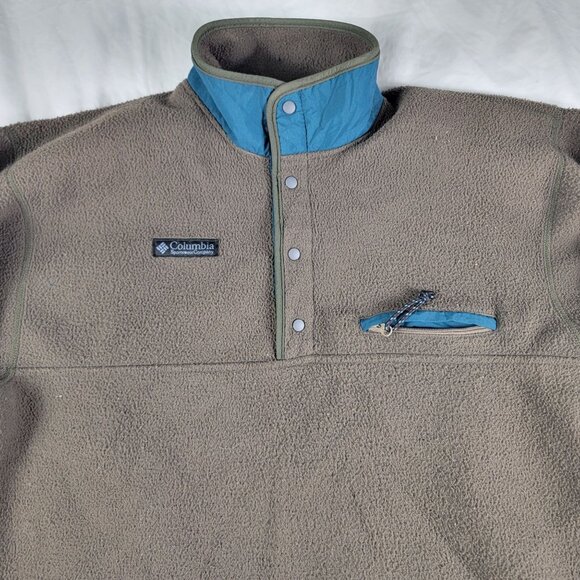 Vintage Columbia Mens Medium Brown Pullover Sweater Made In USA Casual Outdo - Picture 3 of 9